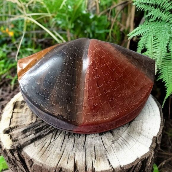 Soapstone Shell Trinket Box Dish Lidded Scallop Seashell Hand Carved Beachy Vtg - Picture 15 of 16